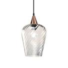 Lustre Pendente Taschibra Monalisa G Rigato Transparente E27 Bivolt Cobre