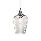 Lustre Pendente Taschibra Monalisa G Rigato Transparente E27 Bivolt Prata