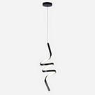 Lustre Pendente Teto Orbaly Led Espiral Preto 3000k 18W 127/220v Bivolt