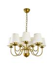 Lustre Pendente Tocheiro Clássico Cúpula 10 Braços Dourado Fosco 650/10