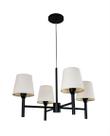 Lustre Pendente Tocheiro Redondo Cúpula 04 Braços Preto 60cm 658/4