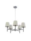 Lustre Pendente Tocheiro Redondo Cúpula 05 Braços 60cm Cromado 658/5