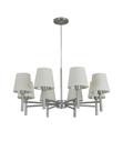 Lustre Pendente Tocheiro Redondo Cúpula 08 Braços Alumínio Escovado 75cm 658/8