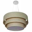 Lustre Pendente Triplo Cilíndrico Md-4133 Cúpulas em Tecido 80x70x60cm Rustico Bege - Bivolt Lustre Pendente Triplo Cilíndrico Md-4133 Cúpulas em Tecido 80x70x60cm Rustico Bege - Bivolt