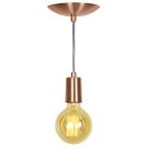 Lustre Pendente Tubo Cilindro Alumínio Cobre Fio 1.20m