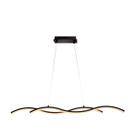 Lustre Pendente Twine PRETA Led Integrado 15w Quality Moderno Curvas Ondas St1348