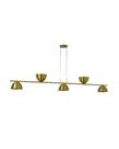Lustre Pendente Versa Retangular Industrial 5 Cúpulas 1,50cm Dourado Escovado 641 Lustre Pendente Versa Retangular Industrial 5 Cúpulas 1,50cm Dourado Escovado 641
