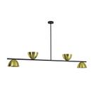 Lustre Pendente Versa Retangular Industrial Latão Escovado e Preto 1,50cm 663