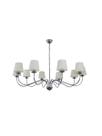 Lustre Pendente Versalhes Redondo Tocheiro Clássico Cúpula 10 Braços 1,20 Metro Cromado 767