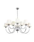 Lustre Pendente Versalhes Redondo Tocheiro Clássico Cúpula 10 Braços Cromado 372/10