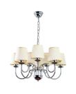Lustre Pendente Versalhes Redondo Tocheiro Clássico Cúpula 10 Braços Cromado 650/10