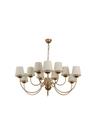 Lustre Pendente Versalhes Redondo Tocheiro Clássico Cúpula 12 Braços 1,10 Metro Dourado 37212