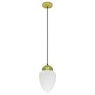 Lustre Pendente Vintage Dourado Globo Pêra Branco Brilho Lustre Pendente Vintage Dourado Globo Pêra Branco Brilho