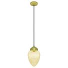 Lustre Pendente Vintage Fashion Dourado Globo Pêra Âmbar Lustre Pendente Vintage Fashion Dourado Globo Pêra Âmbar