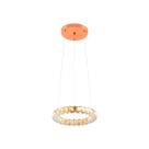 Lustre Pendente Vision Led 3000K Aliança Vidro Cristal Âmbar 30cm 18W Bivolt Para Mesa de Jantar