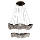 Lustre Pendente Wave Cristal 2 Aros 18 Luzes Wav18l80pd Bronzearte