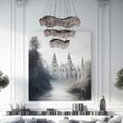Lustre Pendente Wave Cristal 3 Aros 24 Luzes Bronzearte