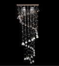 Lustre Plafon 30x30 Cm Cristal Verdadeiro Espiral quadrado