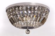 Lustre Plafon Cristal 50cm Redondo Âmbar Champanhe 612/50