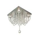 Lustre Plafon Cristal Pingente Aleatório Legitimo Sala Quartos 30x30cm prateado aço inox alto brilho