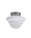 Lustre Plafon Escada Colmeia Retro Vidro Aço Escovado 152