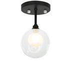 Lustre Plafon Harmony Preto 23x14 cm