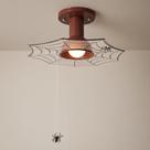 Lustre Plafon Infantil Homem Aranha Teia 1 Luminária Super Herói Quarto de Menino