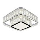 Lustre Plafon LED Cristal K9 Aço Inox Sobrepor Moderno 3em1 - Ilumilider