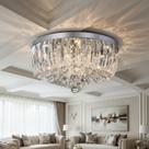 Lustre Plafon Led Cristal Legítimo Greta 45cm 24W 3000K Luz Amarela Bivolt Esquilos Shop