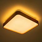Lustre Plafon LED Timber 12W 28x28 Céu Estrelado Amadeirado Branco Quente 3000K Bivolt