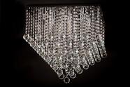 Lustre Plafon Pirâmide Cristal Quadrado 50cm 538/50