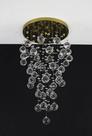Lustre Plafon Pirâmide Cristal Redondo Dourado 30cm 520
