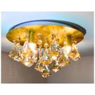 Lustre Plafon Redondo Dourado 20 cm Vai Montado