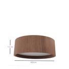 Lustre Plafon Sobrepor de Madeira Redondo 40 cm Imbuia