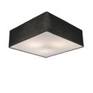 Lustre Plafon Sobrepor Quadrado Vivare CQF5015PR Cúpula em Tecido Cor Preta 50x50x15cm Lustre Plafon Sobrepor Quadrado Vivare CQF5015PR Cúpula em Tecido Cor Preta 50x50x15cm