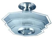 Lustre Plafon Sobrepor Teto Vidro - Oitavado Jateado - Sala