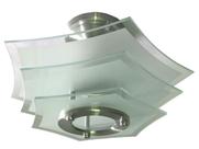 Lustre Plafon Sobrepor Teto Vidro - Sextavado Jateado - Sala