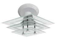 Lustre Plafon Square 3 Vidros Quadrados Filetado Sala Quarto