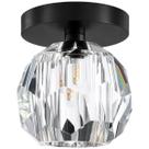 Lustre Plafon Teto 13cm Cristal Vidro Flowers Metal Preto LED G9 Gimpo KJGD-021-BLACK