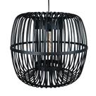 Lustre Rattan Preto Redondo Design Curvas Fino Acabamento