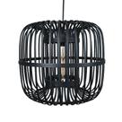 Lustre Rattan Preto Redondo Menor Design Curvas Fino