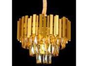 Lustre Redondo 40cm Dourado Pingentes Cristal Formosa