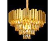 Lustre Redondo 52cm Dourado Champagne Pingentes Formosa