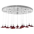 Lustre Redondo Contemporaneo Murano Rosas Vermelhas