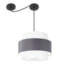 Lustre Sala de Jantar Com Desvio Vivare Md-4397 Cúpula em Tecido 40cm