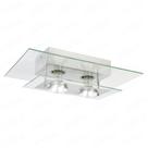 Lustre Sobrepor Transparente para 2 lâmpadas 40x25 + Lâmpadas led