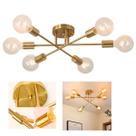 Lustre Sputnik Luminaria 6 Lampadas E27 Candelabro Comercial Residencial Sala Recepçao Decoraçao Luxo Iluminaçao