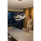 Lustre Teto 3 Aros Dourado LED Moderno 89W Bivolt Lustre Teto 3 Aros Dourado LED Moderno 89W Bivolt