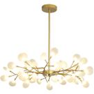Lustre Teto 85cm Ramos de Árvore 45 LEDs Luminária Metal Dourado Gimpo KJDD-E-522-GOLD-45 Lustre Teto 85cm Ramos de Árvore 45 LEDs Luminária Metal Dourado Gimpo KJDD-E-522-GOLD-45
