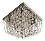 Lustre Teto Estilo Almofada Base Inox Pedras Cristais